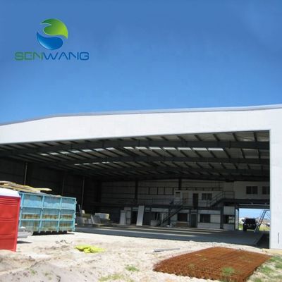 Industriële staalconstructie opslag magazijn met 10% dakpitch en glazen wol / rotswol isolatie