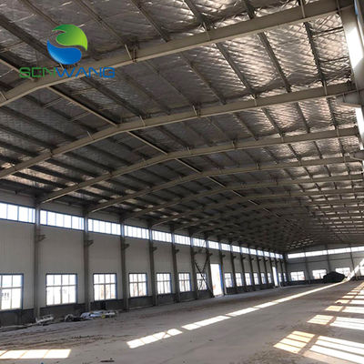 AISC/EN/JIS/GB Steel Warehouse Structure Gebouwontwerp met H-sectie Steel Beam Rolling Door