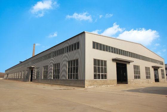 Op maat gemaakte lichtzware prefab staal werkplaats met mmbrane stof zeil afwerking