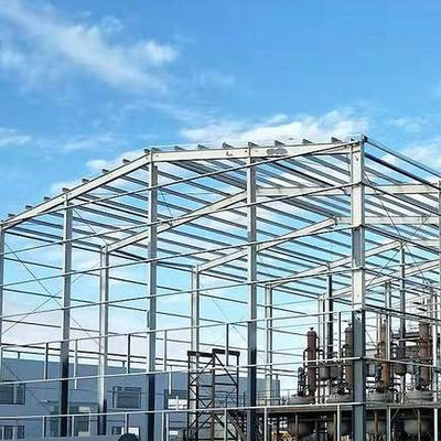 Prefab Warehouse Building Met EPS Sandwich Wall Cladding Ronde Steel Bat Bracing En Sandwich Panel dakbedekking