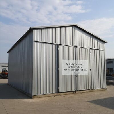 Stalen Structuur Magazijn met Q235B Ruw Staal Materiaal en Schuin Dak Ontworpen voor Installatietijd van 2-4 Weken