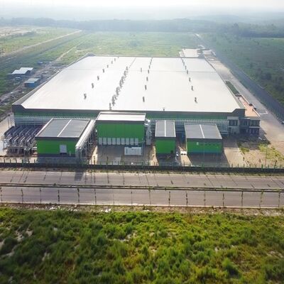 Lichte staalconstructie-opslagplaats met gespannen aansluiting en Q235B Q355B staalconstructie