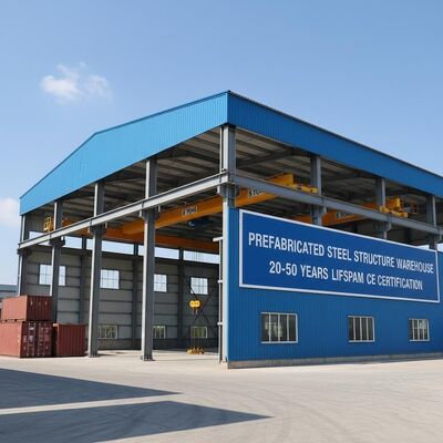 Betonnen funderingsproductieworkshop met PVDF PTFE zeilafwerking, ontworpen voor industriële productieprocessen