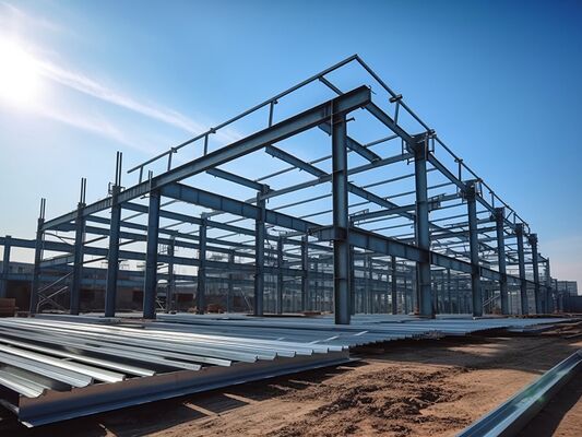 Q235 Steel Grade Steel Structure Workshop Gebouwd met kleurstaalplaatwand en EPS PU Rock Wool Glass Wool Panels