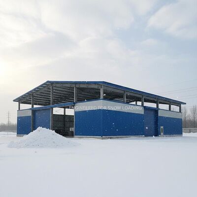 Sandwichpaneel Dakbedekking Stalen Opslaggebouw Ontworpen om Sneeuwbelasting te Weerstaan Volgens Klantvereisten en Opslagfaciliteit