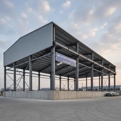 Concrete Foundation Steel Structure Warehouse met Bolt Connection ASTM Standard verstrekken en veilige opslagomgeving