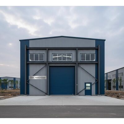 Door en venster op verzoek van de klant staal magazijn met staal frame levensduur ongeveer 50 jaar perfect voor commerciële opslag behoeften