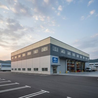 ISO 9001 gecertificeerd staal magazijn uitgerust met EPS glaswol rotswol en PU sandwich panelen die opslagruimte bieden