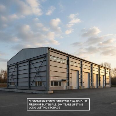 Aanpasbare staalconstructie magazijn brandwerend materiaal gebruikt meer dan 50 jaar levensduur en langdurig opslaggebouw