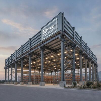 50 jaar Structural Metal Structure Warehouse met sterke H-sectie Staalconstructie Ideaal voor commerciële opslag