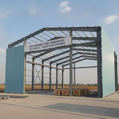 GB-standaard staalstructuur magazijn met snelle installatie H-sectie staalframe geschikt voor grootschalige opslagbehoeften