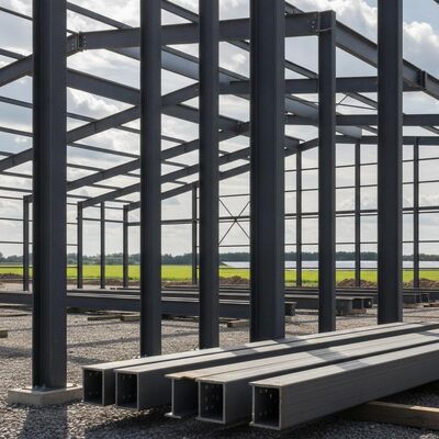 Recyclebaar Materiaal Stalen Structurele Gebouwen Met Duurzame Langdurige Gelaste H Stalen Kolommen Ideaal Voor Duurzame Bouwprojecten