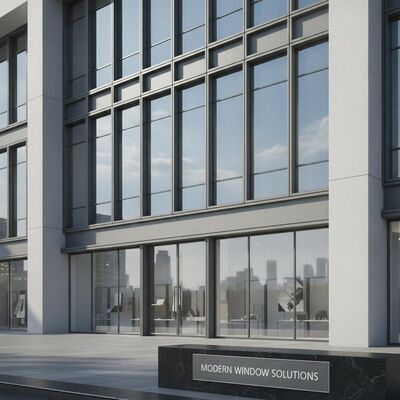 Moderne en strakke aluminiumlegering raam metaalstructuur gebouw perfecte oplossing voor kantoor- en winkelruimteontwikkeling