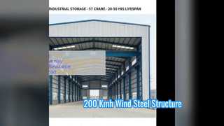 Stalen constructie 200 km/u windbelasting magazijnwerkplaats
